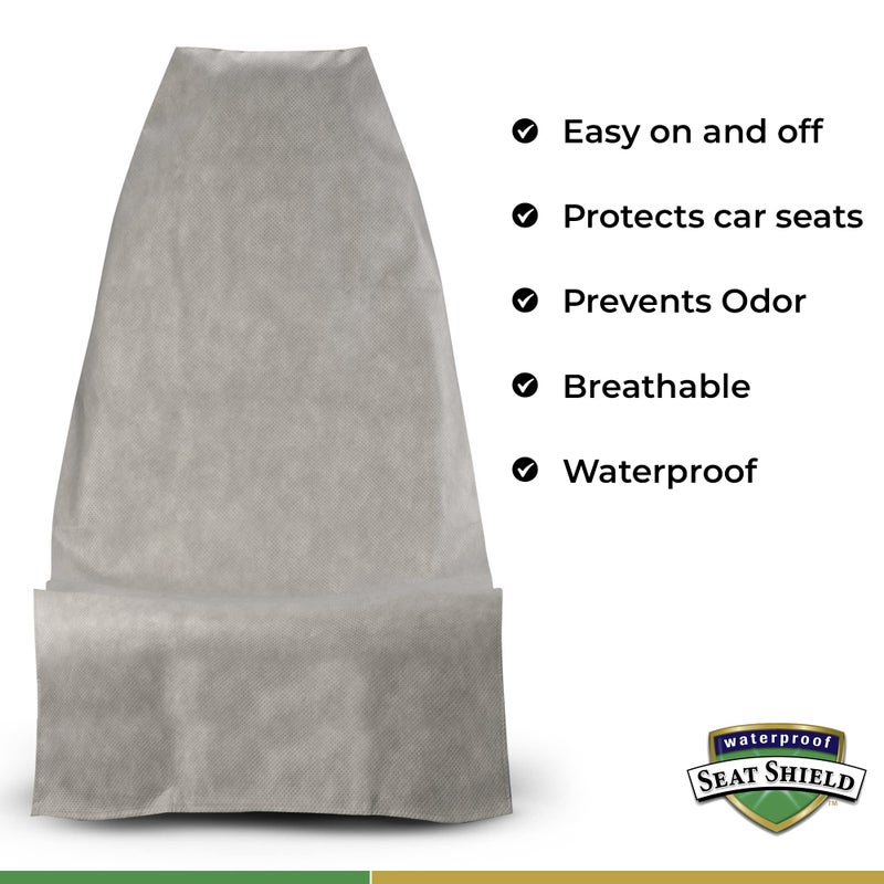 Waterproof SeatShield Seat Cover - Washable Car Seat Protector from Sweat, Food, Dirt After Gym, Swimming etc. - Universal Gray Public Car Seat Covers for Transit Bus, Train, Airplaine, SUV - Image 2